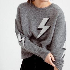 Rails Virgo Grey Lightning Bolt Sweater Size Medium
